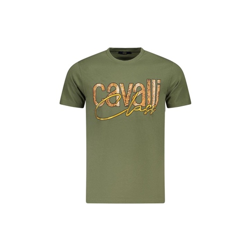 Cavalli Class Men's Green Cotton  T-Shirt - 2XL - Main Image