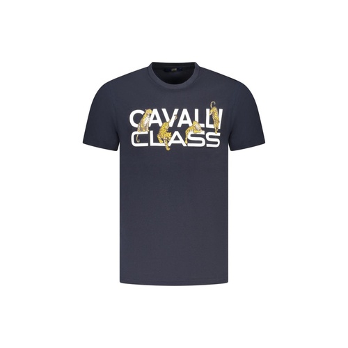 Cavalli Class Men's Blue Cotton T-Shirt - L - Main Image