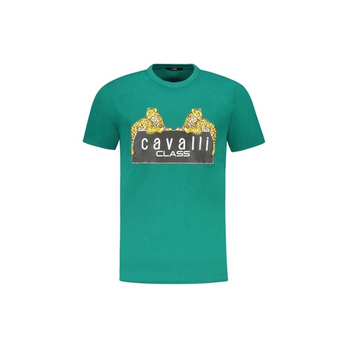 Cavalli Class Men's Green Cotton T-Shirt - 2XL - Main Image