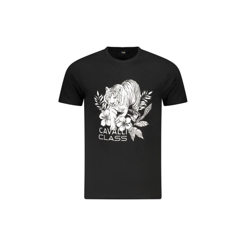 Cavalli Class Men's Black Cotton  T-Shirt - XL - Main Image