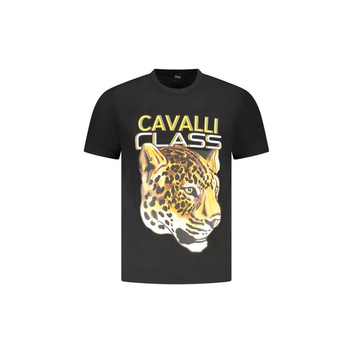 Cavalli Class Men's Black Cotton  T-Shirt - XL - Main Image