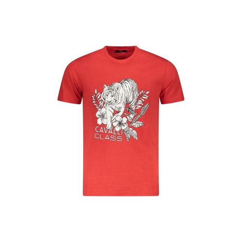 Cavalli Class Men's Red Cotton  T-Shirt - 2XL - Main Image