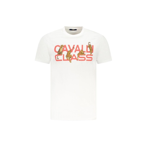 Cavalli Class Men's White Cotton T-Shirt - M - Main Image