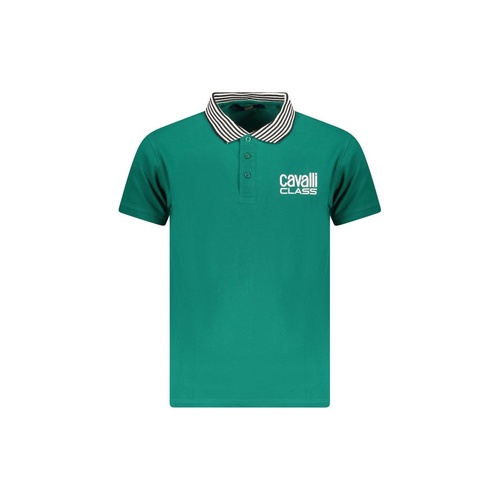 Cavalli Class Men's Green Cotton Polo Shirt - L - Main Image