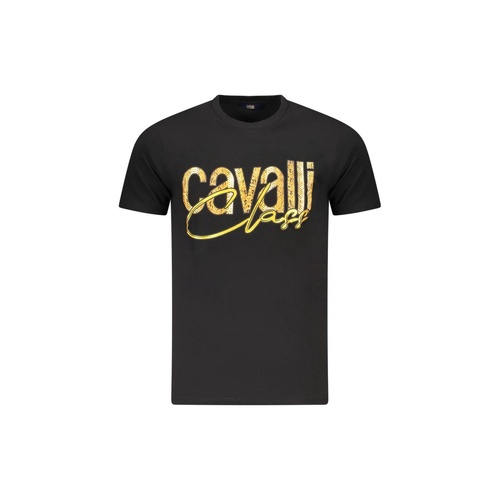 Cavalli Class Men's Black Cotton  T-Shirt - XL - Main Image
