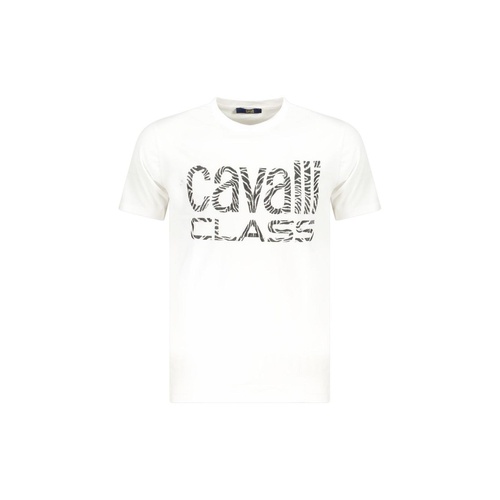 Cavalli Class Men's White Cotton  T-Shirt - XL - Main Image
