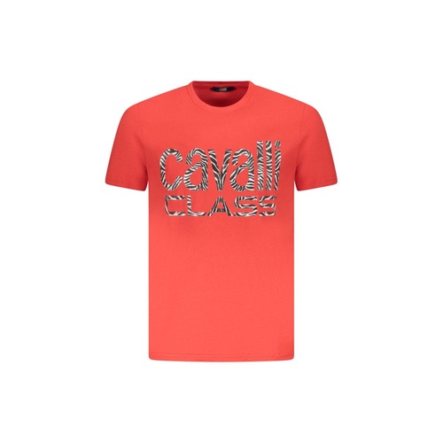 Cavalli Class Men's Red Cotton  T-Shirt - 2XL - Main Image