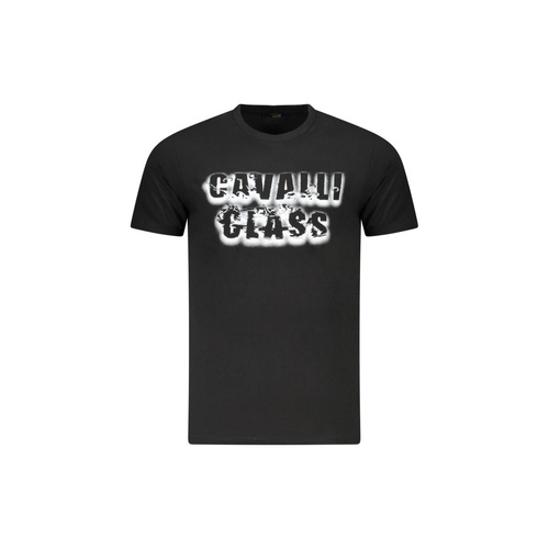 Cavalli Class Men's Black Cotton  T-Shirt - XL - Main Image