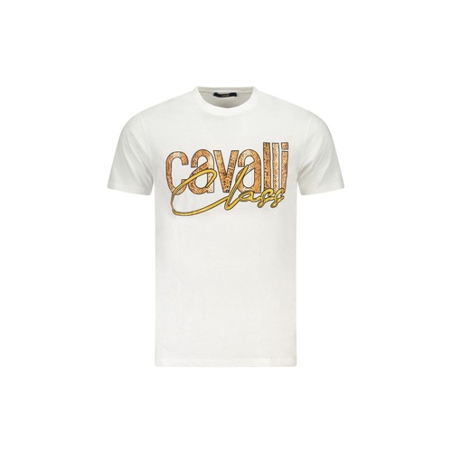 Cavalli Class Men's White Cotton  T-Shirt - L - Main Image