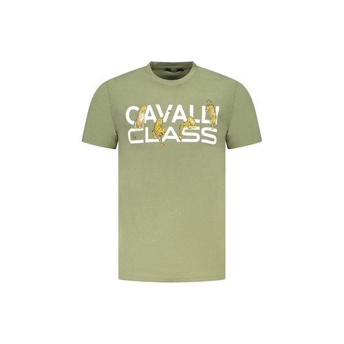 Cavalli Class Men's Green Cotton T-Shirt - XL - Main Image