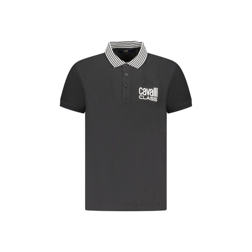 Cavalli Class Men's Black Cotton Polo Shirt - L - Main Image