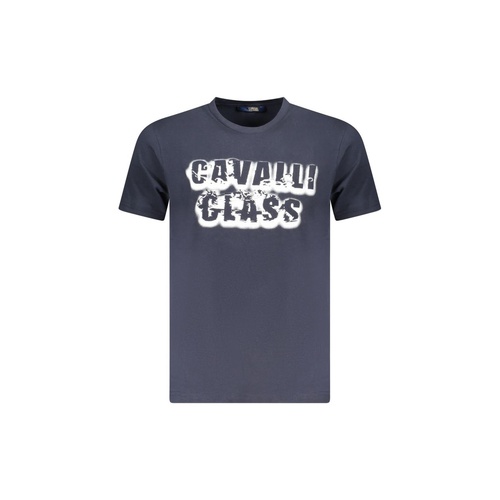 Cavalli Class Men's Blue Cotton  T-Shirt - L - Main Image
