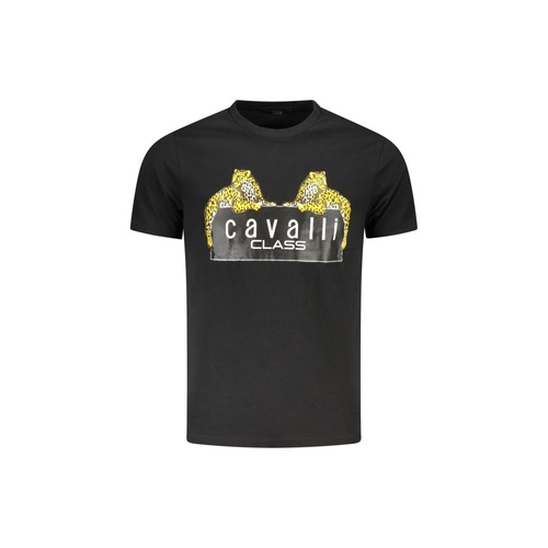 Cavalli Class Men's Black Cotton T-Shirt - L - Main Image