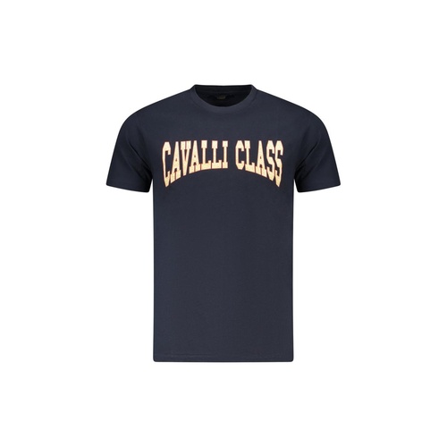 Cavalli Class Men's Blue Cotton  T-Shirt - L - Main Image