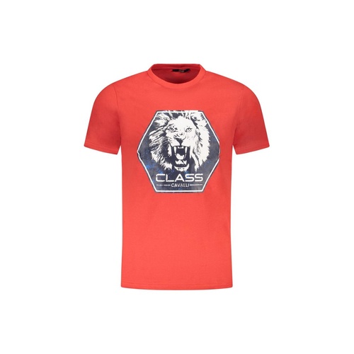 Cavalli Class Men's Red Cotton T-Shirt - M - Main Image