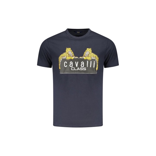 Cavalli Class Men's Blue Cotton T-Shirt - M - Main Image