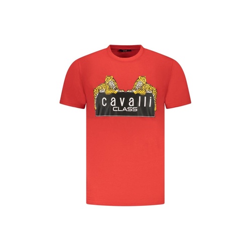 Cavalli Class Men's Red Cotton T-Shirt - XL - Main Image