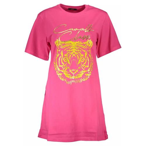 Cavalli Class Women's Pink Cotton Tops & T-Shirt - XL - Main Image