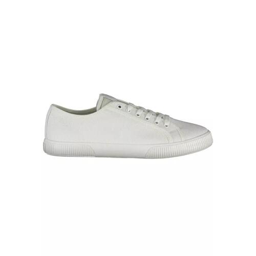 Calvin Klein Men's White Cotton Sneaker - 45 EU - Main Image