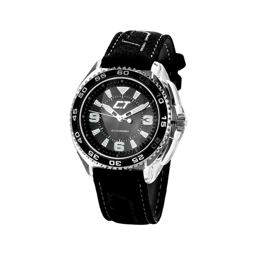 Chronotech Men's Black Leather Watch - One Size - Main Image
