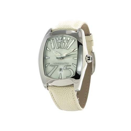 Chronotech Unisex's White Leather Watch - One Size - Main Image