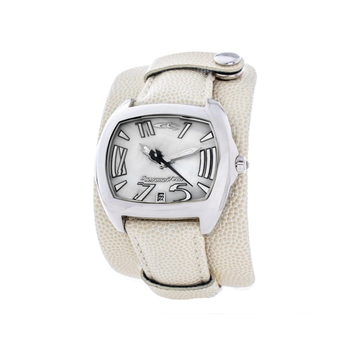 Chronotech Unisex's Beige Leather Watch - One Size - Main Image