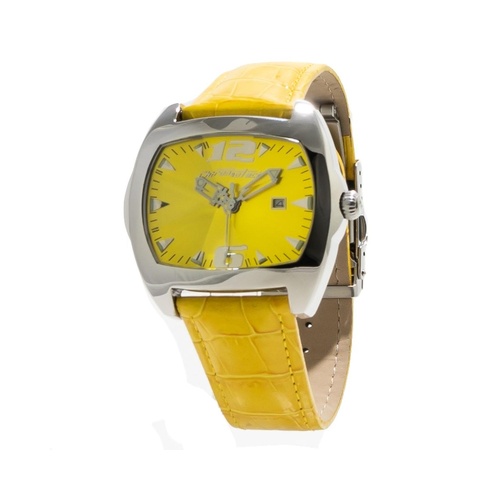 Chronotech Unisex's Yellow Leather Watch - One Size - Main Image