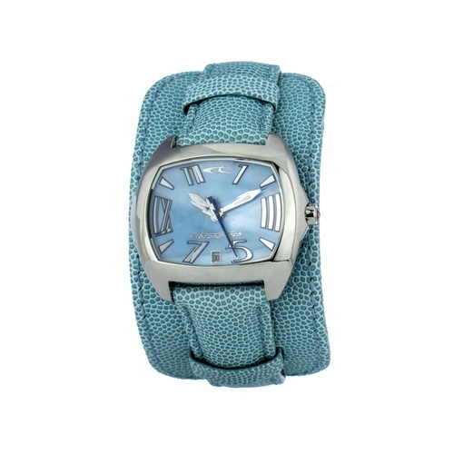 Chronotech Unisex's Green Leather Watch - One Size - Main Image