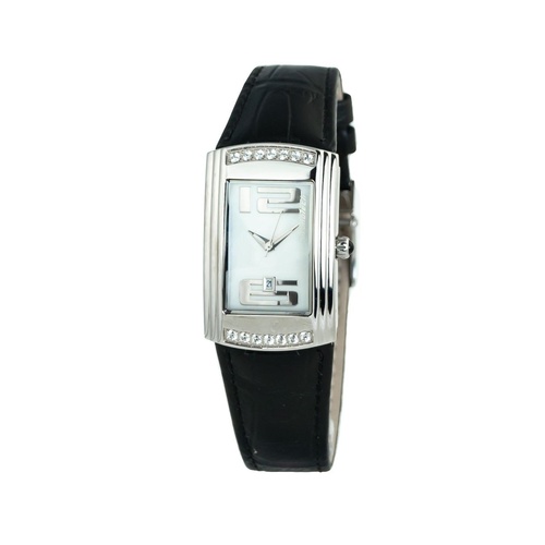 Chronotech Women's Black Leather Watch - One Size - Main Image