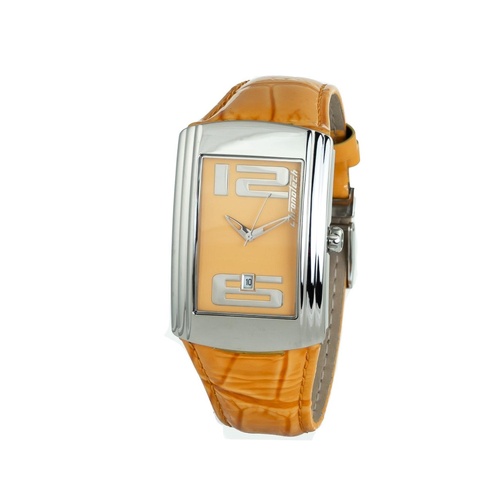 Chronotech Unisex's Orange Leather Watch - One Size - Main Image