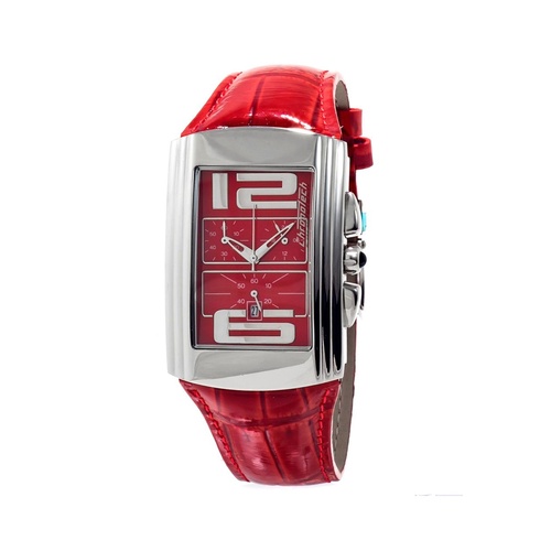 Chronotech Unisex's Red Leather Watch - One Size - Main Image