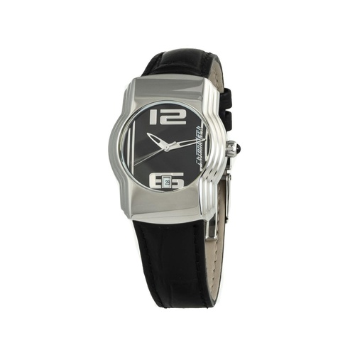 Chronotech Unisex's Black Leather Watch - One Size - Main Image