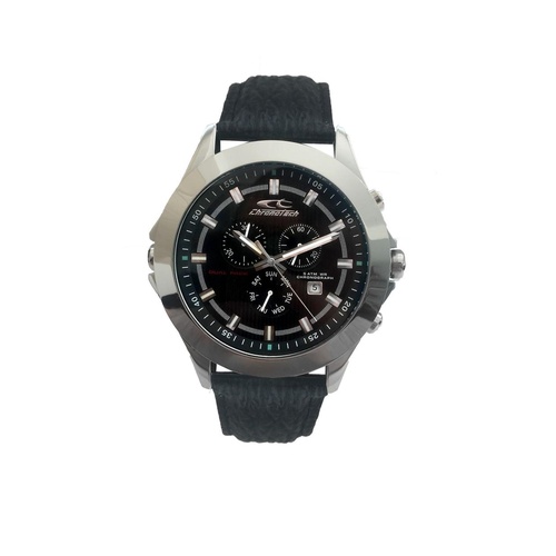 Chronotech Men's Black Leather Watch - One Size - Main Image