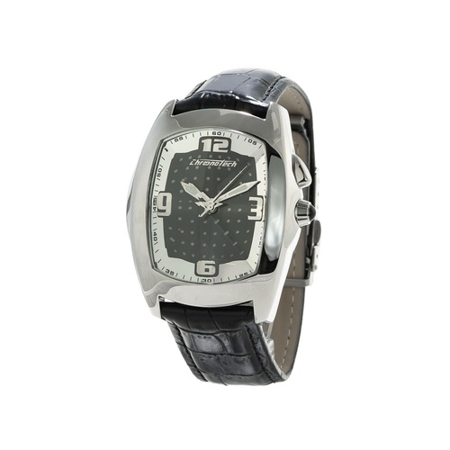 Chronotech Men's Black Leather Watch - One Size - Main Image