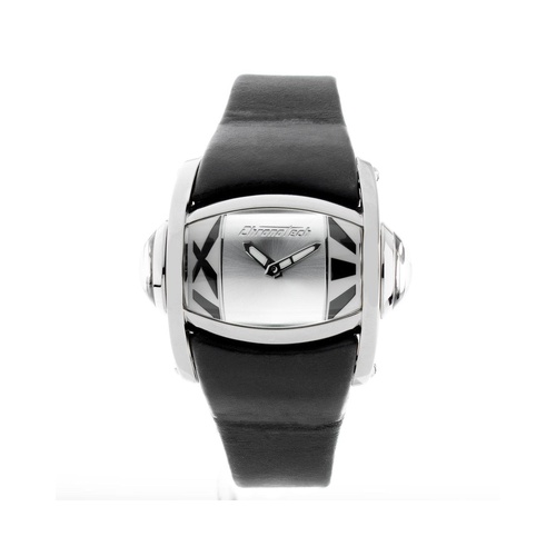 Chronotech Unisex's Black Leather Watch - One Size - Main Image