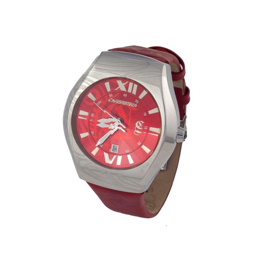 Chronotech Men's Red Leather Watch - One Size - Main Image