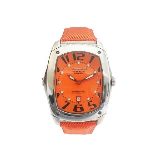 Chronotech Unisex's Orange Leather Watch - One Size - Main Image