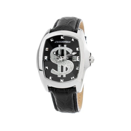 Chronotech Men's Black Leather Watch - One Size - Main Image