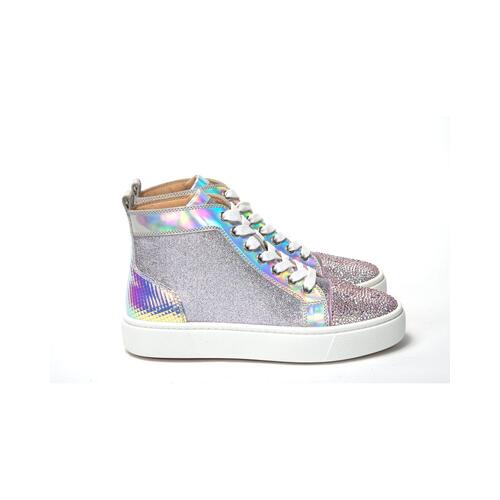 Embellished Leather High Top Sneakers with Swarovski Crystals 35 EU Women - Main Image