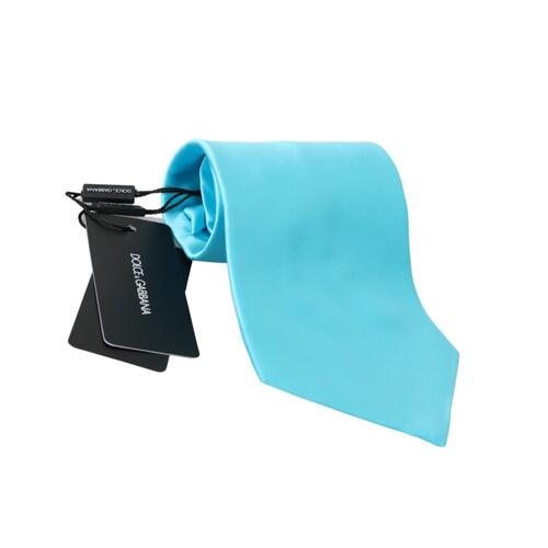 Dolce & Gabbana Light Blue Silk Tie - Tied Design One Size Men - Main Image