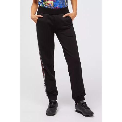 Logo Side Band Solid Color Sweatpants with Multi-Pockets and Cuffed Bottom S Women - Main Image