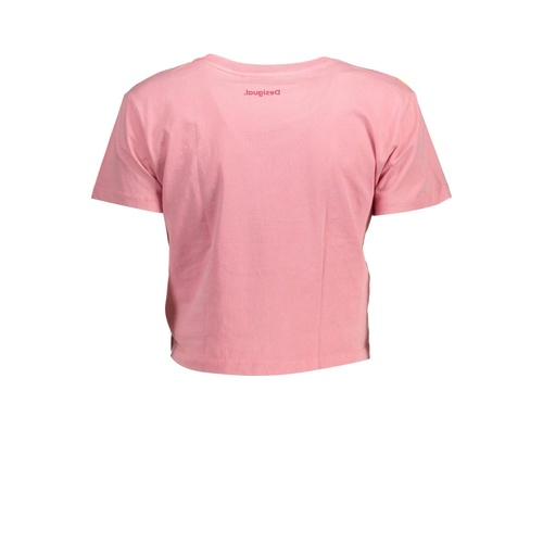 Desigual Women's Chic Pink Embellished Cotton Tee - XL - Main Image