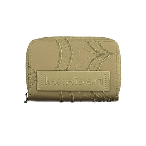 Desigual Women's Elegant Green Zip Wallet with Contrasting Details - One Size - Main Image