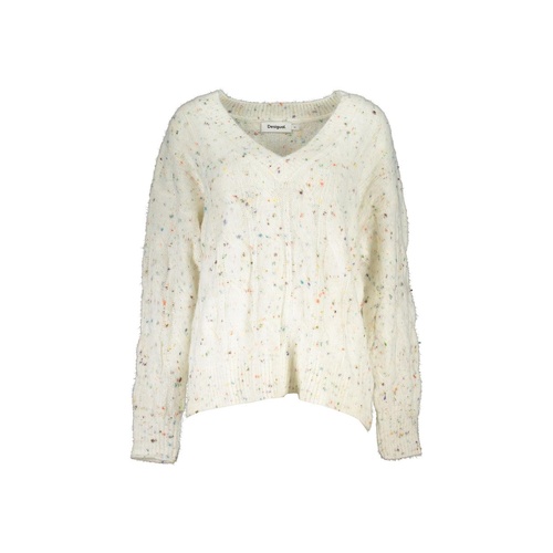 Desigual Women's White Polyester Sweater - XL - Main Image