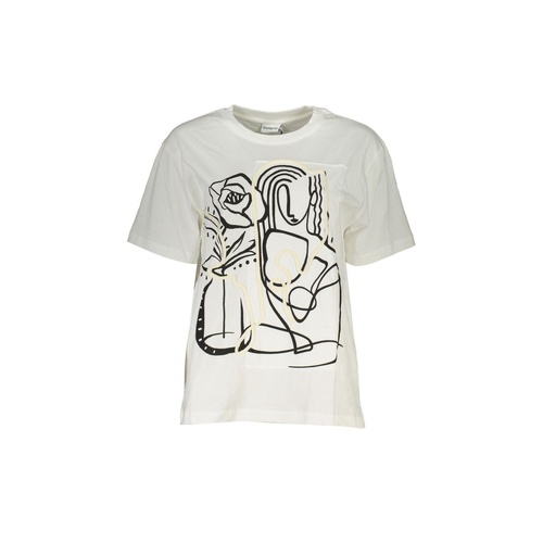 Desigual Women's White Cotton Tops & T-Shirt - XS - Main Image