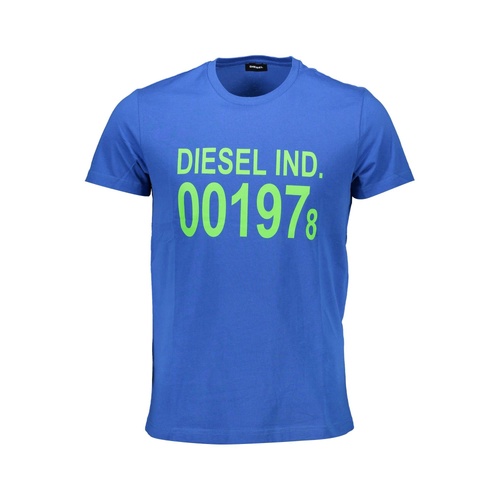 Diesel Men's Elevated Blue Crew Neck Cotton Tee - XL - Main Image
