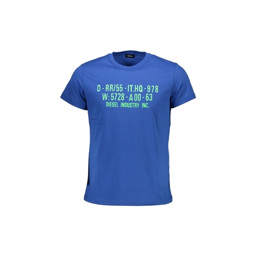 Diesel Men's Sleek Blue Crew Neck Logo Tee - L - Main Image