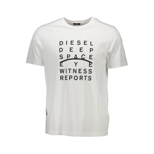 Diesel Men's Crisp White Crew Neck Logo Tee - XL - Main Image