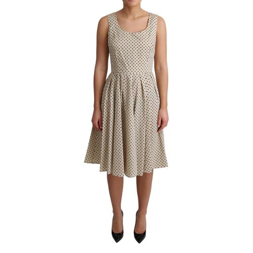 Sleeveless A-line Dress with Polka Dot Pattern 42 IT Women - Main Image