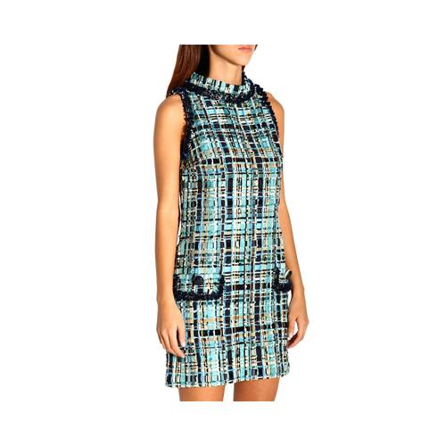 Elisabetta Franchi Blue Dress with Light Blue and White Details 40 IT Women - Main Image